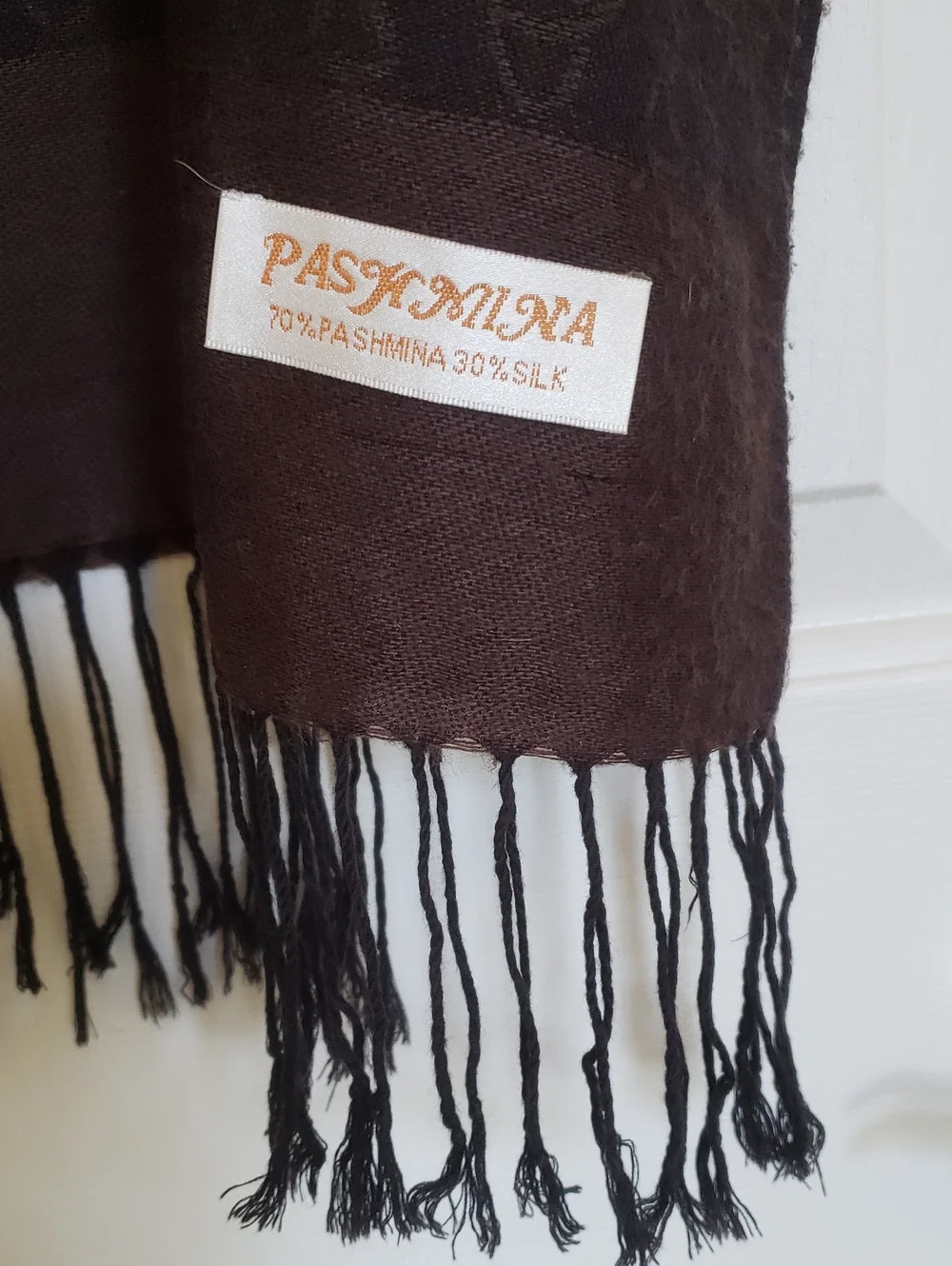 Black Brown Reversible Pashmina Scarf | Celestial Theme | Silk Blend